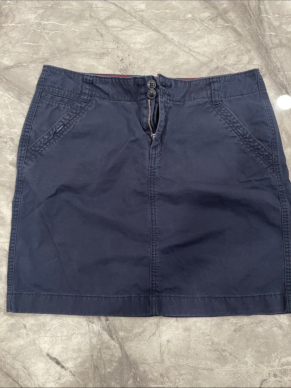 Tommy Hilfiger Navy Cotton Pencil Skirt